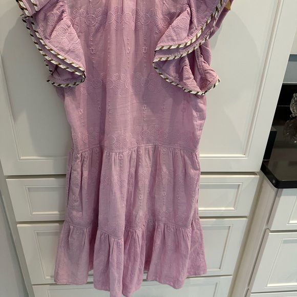 Omika Lavender Dress with Ruffle Sleeves - Picture 4 of 5